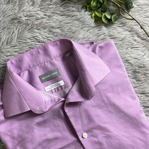 Michael Kors mens purple/pink button down dress shirt regular fit size L